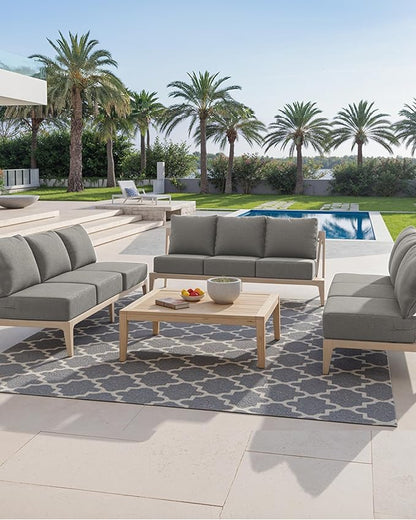 Luxury 24x24x6 Inch Outdoor Chair Cushions Set of 4 - Heavy Duty Water-Resistant Comfortable Cushion for Patio Furniture Set Dining Gliding Rocking Chairs Loveseat L-Shape Sofa - Grey