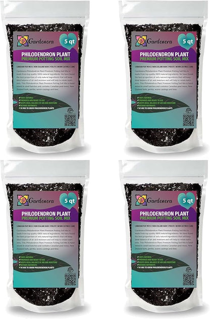 Gardenera Organic Philodendron Soil Blend - Promote Strong Root Development and Vibrant Leaves - 20 QUARTS