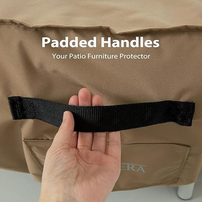 Tempera Outdoor Dining Set Cover for Outside Table and Chair, Rectangle Patio Table Covers for Outdoor Furnitures, Anti-Fading, Windproof, 90'' L x 60''W x 27.8''H, Taupe