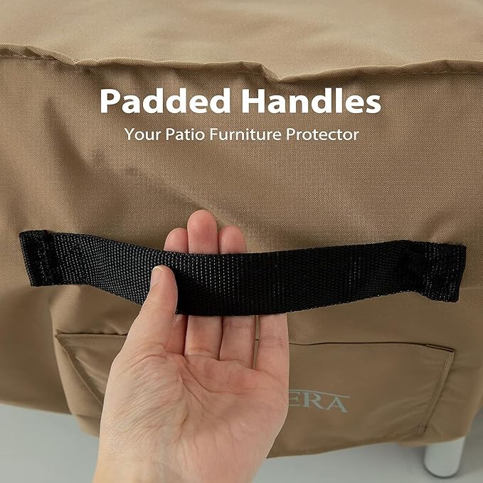 Tempera Outdoor Dining Set Cover for Outside Table and Chairs, Rectangle Patio Table Covers for Outdoor Furniture, Anti-Fading, Windproof,62''L x 42''W x 27.8''H,Taupe