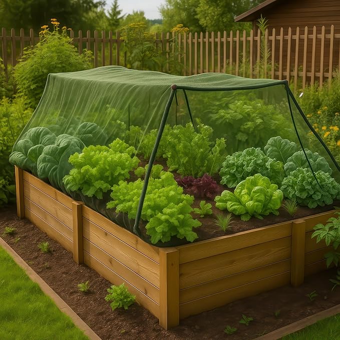 Green DIY Mosquito Net Fabric | 10x20 FT Netting 2 Pack | Insect Cover for Garden, Patio, Outdoor & Windows | Multiple Sizes in Black, White & Green | Raised Bed Screen Mesh Barrier