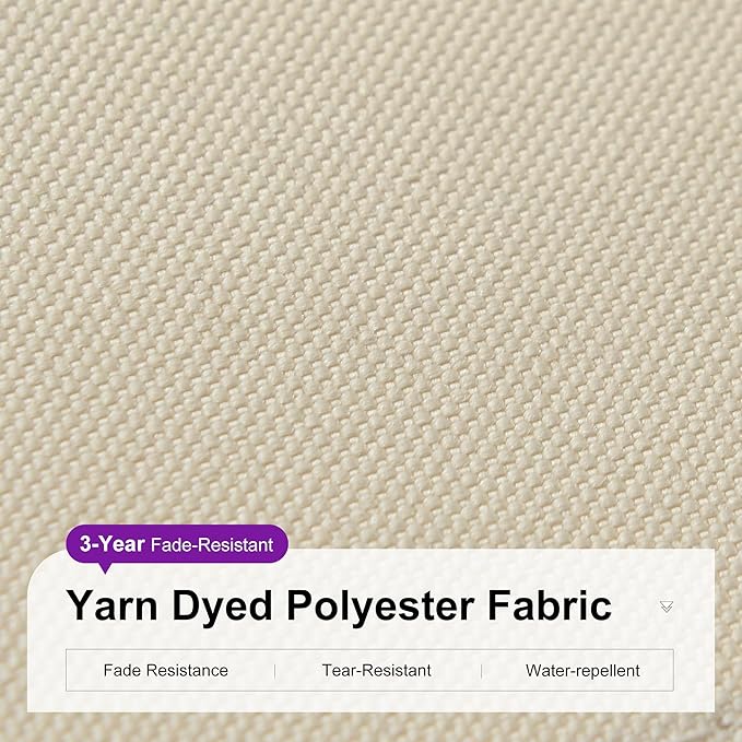 PURPLE LEAF 10 Feet Patio Umbrella Outdoor Cantilever Round Umbrella Aluminum Offset Umbrella with 360-degree Rotation for Garden Deck Pool Patio, Beige