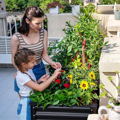Land Guard 2Pcs Galvanized Raised Garden Bed with Legs, 48×24×32in Large Metal Elevated Raised Planter Box with Drainage Holes for Backyard, Patio, Balcony, 400lb Capacity (Gray)