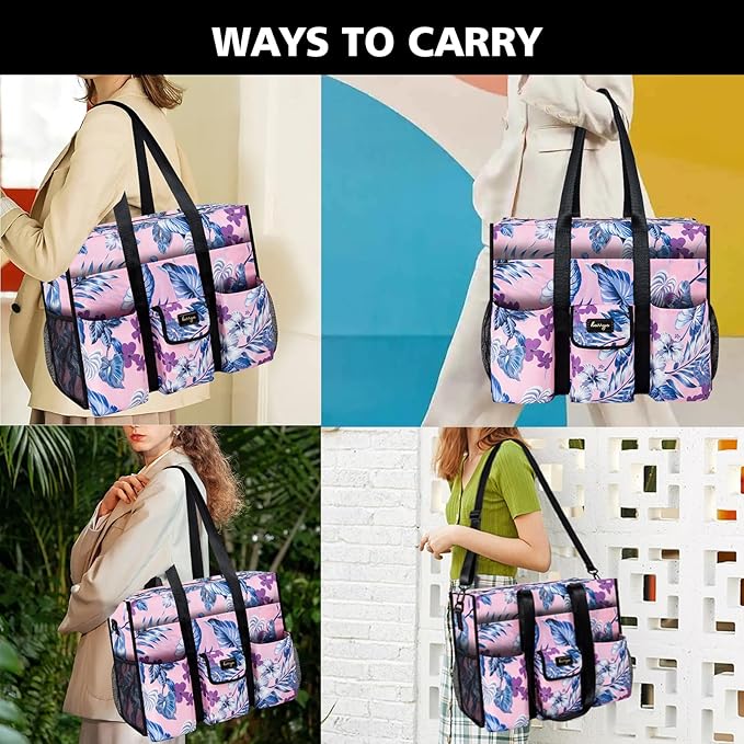 Utility Tote - Water Resistant with 19 Exterior/Interior Pockets - Large Women/Teacher/Work Bag