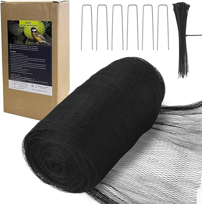 Bird Netting for Garden, 7.5 x 98 FT Heavy Duty Anti Bird Netting Mesh with Ties and Landscape Staples for Vegetable, Fruit Trees & Other Plants, Lasting Against Birds Deer Squirrels and Poultry