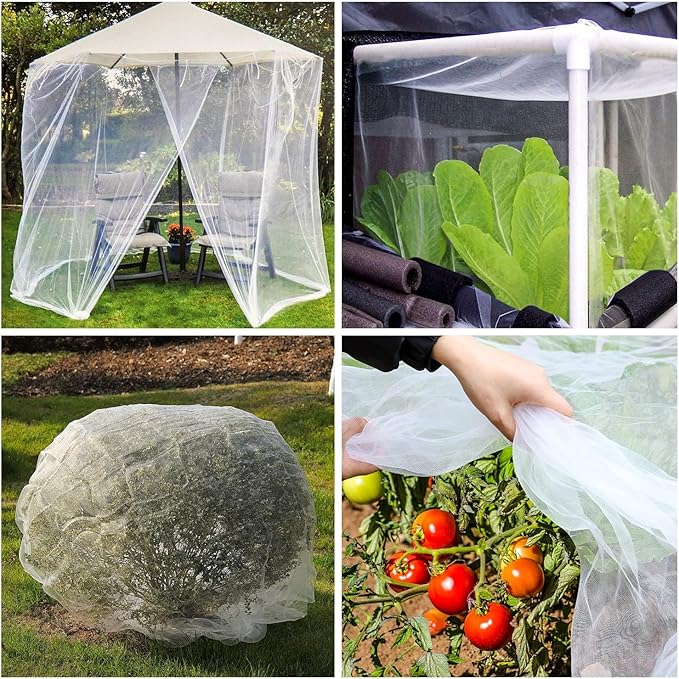 10 X 25FT Garden Mesh Netting Barrier,Fruit Tree Plant Netting for Vegetable Blueberry Bushes Plant Row Cover Screen Protection