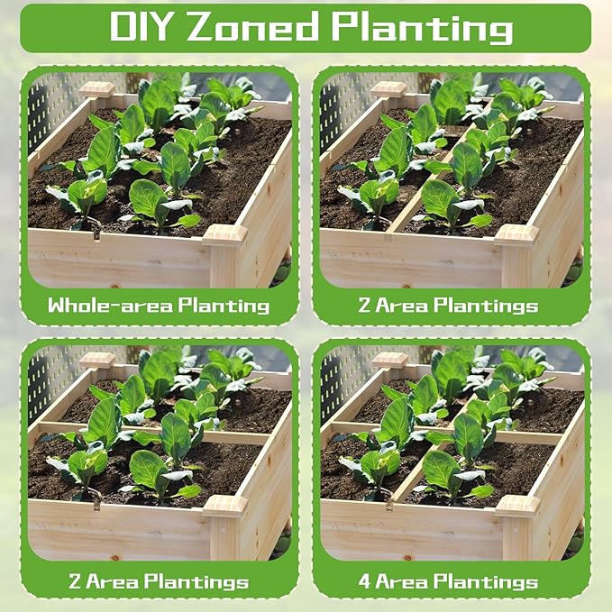 48x24x31IN Elevated Wooden Raised Garden Bed with Legs, Reinforced Large Planter Box for Vegetable Flower Herb Outdoor, Standing Growing Bed forGardening/Backyard/Patio/Balcony, Liner Included