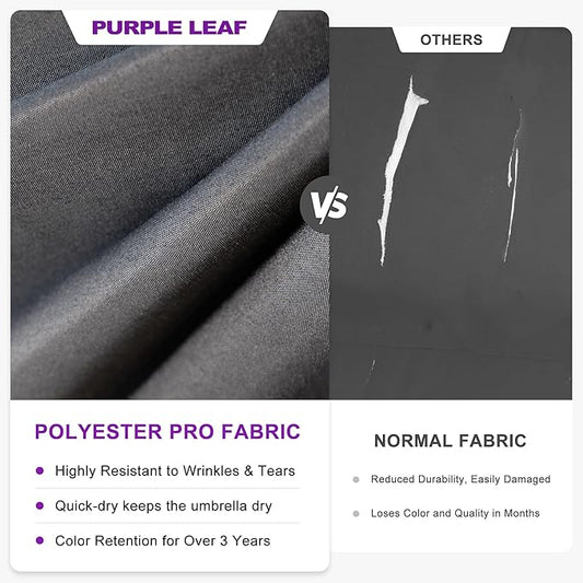 PURPLE LEAF Cantilever Patio Umbrella Outdoor Aluminum Offset Square Umbrella Windproof Heavy Duty Hanging Outside Umbrella for Deck Pool Garden