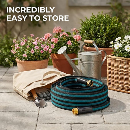 100FT Lightweight Garden Hose – Kink-Resistant, Flexible, High-Pressure Hose for Outdoor Watering, Lawn Care, Garden, and Car Cleaning
