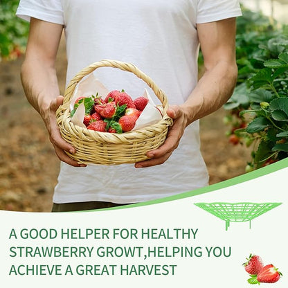 5 Packs Strawberry Supports - Reusable Strawberry Plant Stand Waterproof Growing Frame Plastic Fruit Tray Protectors Sturdy Strawberry Growing Racks to Keep Strawberries Off Mold, Rot and Dirt
