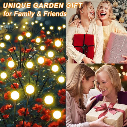 ZFNN Solar Firefly Lights 16 LED Swaying Outdoor Waterproof Decorative Lights for Yard Patio Pathway Lawn Decorations 2 Pack