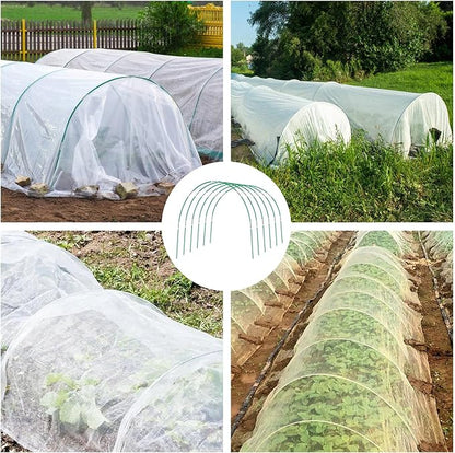 Garden Netting Kit, 10x30FT Ultra Fine Mesh Netting ＆6 Sets of 8FT Fiberglass Garden Hoops for Raised Beds, Vegetable Plants Fruits Flowers Birds Animals Barrier Protection Net