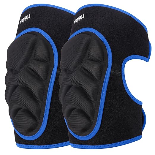 Knee Pad Women Men for Gardening House Working, Floor and Carpet Cleaning, Construction Work, Cleaning Knee Pads With High Elastic Fabric Black with Blue Edge M
