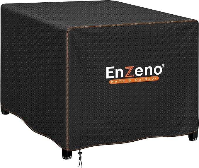 Enzeno Fire Pit Cover Square,Outdoor Firepit Cover Waterproof,Oxford Cloth Patio Fire Table Cover for Outdoor Fire Pit,Fits 43-45 inch Gas Firepit covers(45"L x 45"W x 24"H)
