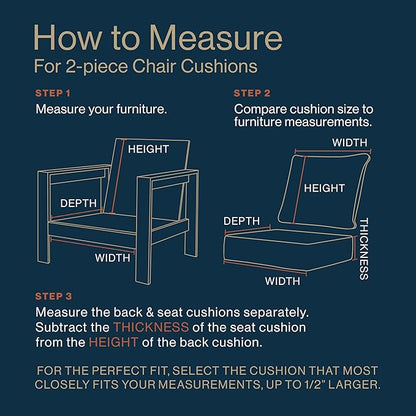Honeycomb Outdoor Essentials Deep Seat, 24 x 24, Hampton Texture Neutral Chair Cushion for Patio Furniture