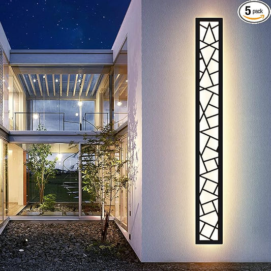 Outdoor Wall Lights 39.4inch Modern Outdoor Wall Sconce LED Long Wall Sconces Black Front Porch Light Waterproof Led Wall Light IP67 3000K Exterior Lighting fixtures