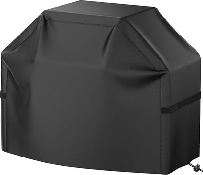 BBQ Grill Cover, Waterproof, Weather Resistant, Rip-Proof, Anti-UV, Fade Resistant, with Hook-and-Loop Straps, Gas Grill Cover for Most Grills, 60 inch, Black