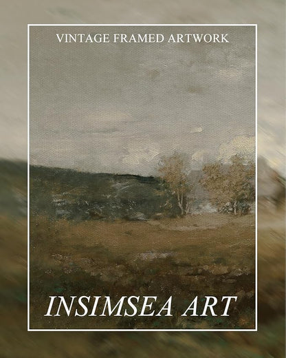 InSimSea Extra Large Framed Vintage Wall Art, Living Room Country Farmhouse Decor, Retro Road Landscape Paintings, Canvas Prints, Rustic Scenery Long Pictures for Bedroom Above of Bed,24x48inch