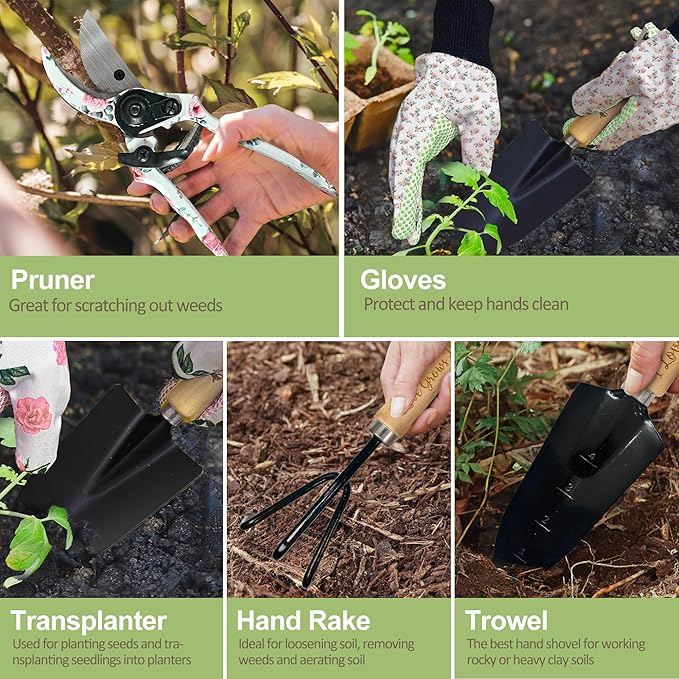 Nana Gifts, Mothers Day Garden Kit for Nana Gifts from Grandkids Floral Gardening Tools and Durable Garden Tools Organizer Tote, Ideal Gardening Set for Women on Christmas Plant Lover Present