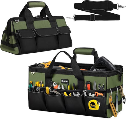 UUP Heavy Duty Tool Bag 20-Inch, Extra Large 16-Pocket Portable Empty Tool Box Organizer Storage, Toolbox Organization, Soft Handle Carrying Toolbag with Zipper, Father Dad Men Mechanic Birthday Gift