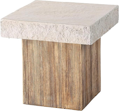 SUNBURY Outdoor Concrete Coffee Table, 20" W Patio Dining Table, Outdoor Table Square in Antique Beige Coffee Table for Patio, Garden, Backyard