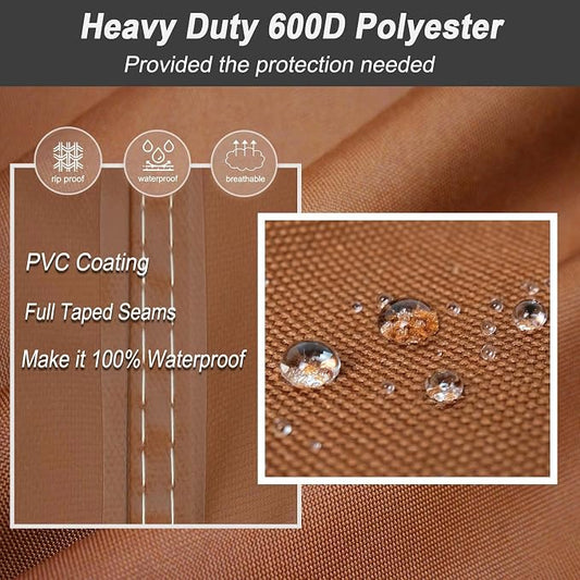 NettyPro Grill Cover Heavy Duty Waterproof 32 inch, Outdoor 2 Burner BBQ Gas Grill Cover for Outside Small Weber, Char-Broil, Brinkmann, Jenn Air, Nexgrill Barbecue, Brown