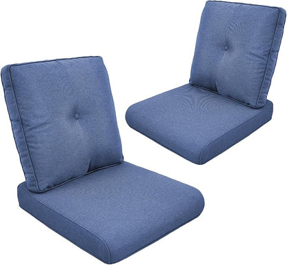 Patio Cushions for Outdoor Furniture - 22" x 25" x 4" UV Resistant Thick Foam Cushions Water Resistant Replacement Cushion for Outdoor Patio Furniture Chair/Sofa/Couch | Blue | 2-Pack |