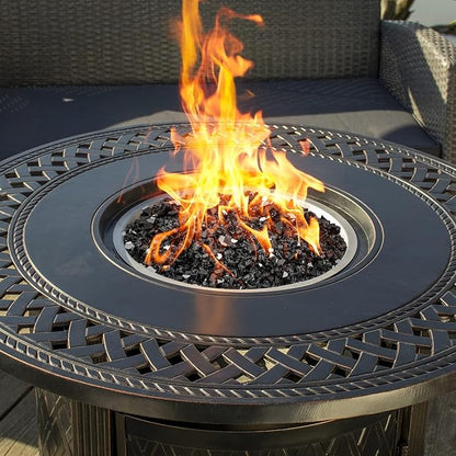 Mr. Fireglass 10 Pounds Fire Glass - 1/4 Inch High Luster Reflective Tempered Glass Rocks for Fireplace Fire Pit Table and Landscaping, Onyx Black