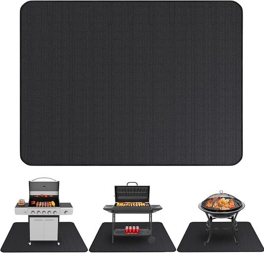 Under Grill Mats for Outdoor Grill (76 x 52 inch) Double-Sided Mat for Under Fire Pit Mat the Perfect Grill Matt for Outdoor Grill Deck Protector and BBQ Matt for Under Grill Mat for Deck