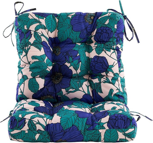 ARTPLAN Seat/Back Outdoor Chair Cushion,Set of 4 Patio Chair Cushion with Tie,Tufted Replacement for Patio Furniture,40x20x4 Inches,4 Count,Floral