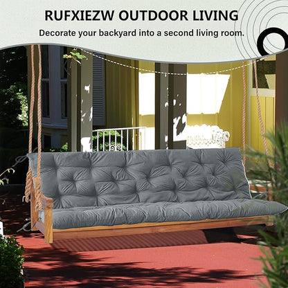 2/3 Seater Swing Replacement Cushion, Waterproof Porch Swing Cushions with Backrest, Thickened Bench Cushions for Outdoor Furniture, for Outdoor Patio Swing (Light Grey, 71 * 40in)