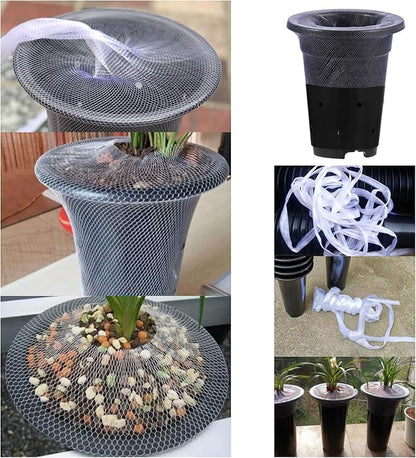 10 Meter Plant Pots Nettting Mesh Cover Elastic Sleeve Cat Barrier Protection Net Potting Mix Bark Keeper for Orchid Pot Flower Clay Ceramic Barrel Planters Bonsai Terracotta Succulents