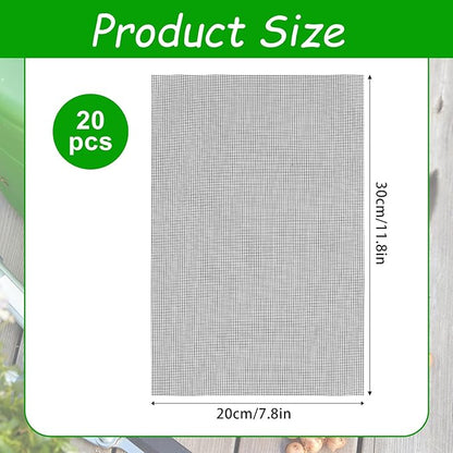 lasuroa 20pcs Flower Pot Hole Netting Mesh Pad, 30x20cm/11.8x7.8 Inch Bonsai Eye Mesh Drainage Screens Plant Pot Drainage Meshes Plant Accessories Kit Screen Meshes Preventing Substrate Leakage