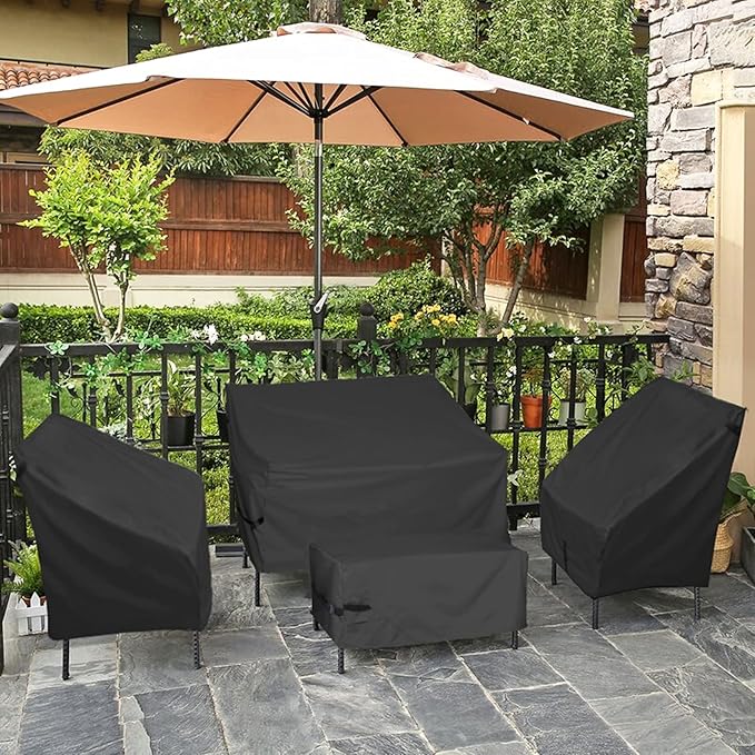 Porch Shield Waterproof Outdoor Bench Sofa Cover – Patio 2 Seater Loveseat Cover 56W x 31D x 33H inch, Black