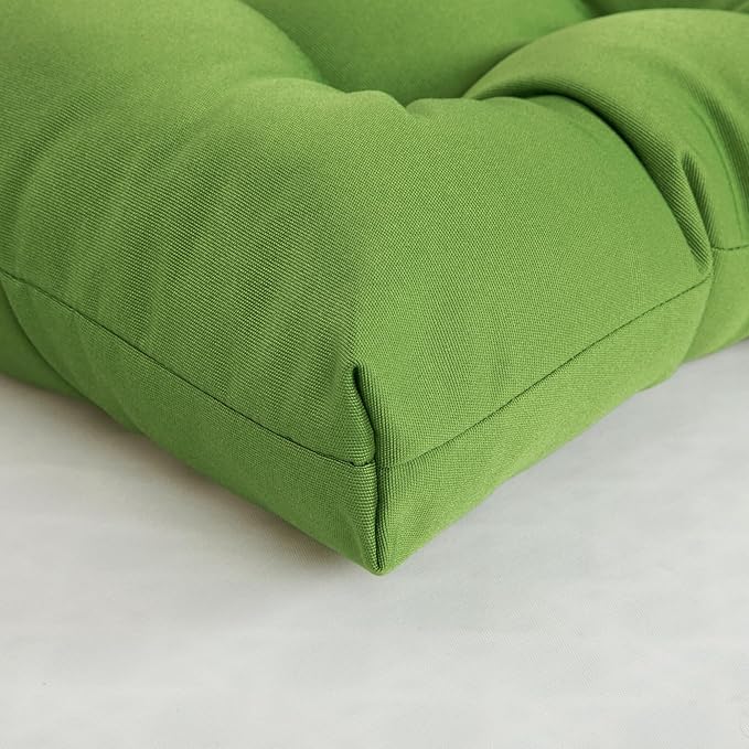 ARTPLAN Outdoor Chair Cushions,Set of 4,19"x19"x4" Patio Seat Pad Cushions with Ties,Wicker Tufed Outdoor Cushions for Patio Furniture,Green