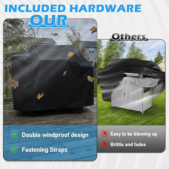 Utheer 600D Waterproof Grill Cover for Pit Boss 850 1300 1250 Series, Fits PB850FB2 PB850M PB1300M PB1250CS Wood Pellet Grills, Replaces 40454, No Folding Side Shelf, 57.9 x 27.6 x 43.3 in