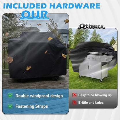 Utheer 600D Waterproof Grill Cover for Pit Boss 850 1300 1250 Series, Fits PB850FB2 PB850M PB1300M PB1250CS Wood Pellet Grills, Replaces 40454, No Folding Side Shelf, 57.9 x 27.6 x 43.3 in