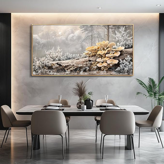 QIYILEXWART Canvas Wall Art For Living Room Wall Decor For Bedroom Office Wall Decoration Moonlit Forest Mushroom Landscape Painting Farmhouse Pictures Artwork Room Aesthetic Home Decor 20x40 In