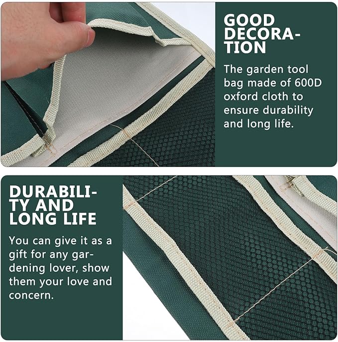 Garden Kneeler Tool Bag Stool, Foldable Garden Tool Bag Portable for Outdoor Gardening (Green)