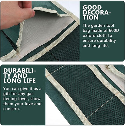 Garden Kneeler Tool Bag Stool, Foldable Garden Tool Bag Portable for Outdoor Gardening (Green)