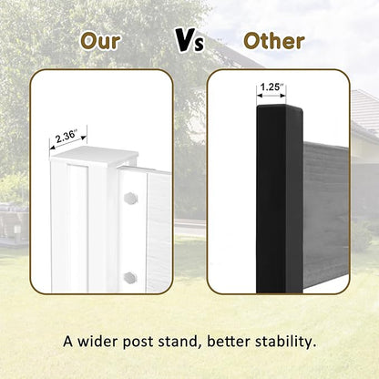 MUPATER 5ft × 3.3ft Wooden Privacy Screen,Easy No-Dig Installation,Two Setup Methods,Aluminum Post,Outdoor Use on Hard Surfaces&Soil,Ideal for Hiding Trash Cans,Air Conditioner Fencing,White(1 Panel)