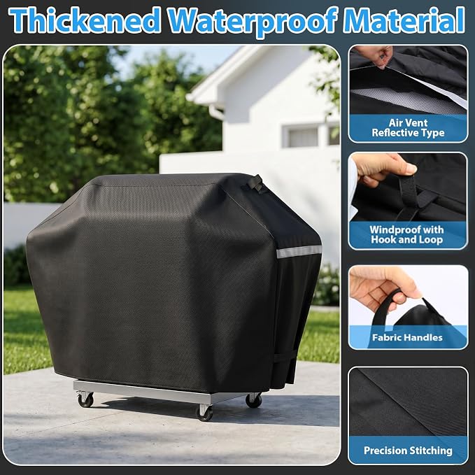 Utheer 60 Inch Grill Cover for Nexgrill 720-0830H 720-0888S 720-0888N 3, 4, 5 Burners Gas Grills, Dyna Glo DGF493PNP-D, for Weber Brinkmann CharBroil Jenn Air and More, Heavy Duty Waterproof