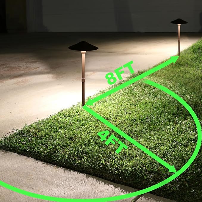 Lumina Lighting® 4W Landscape Lighting 12V Landscape Lights Low Voltage Landscape Path Lights Warm White Waterproof Outdoor Replaceable G4 LED Bulb for Garden Pathway Lawn Yard (Bronze) (2-Pack)