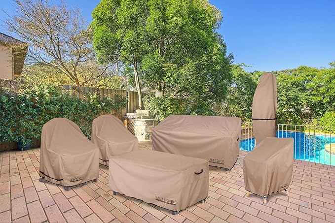 ULTCOVER Waterproof Patio Adirondack Chair Cover 2 Pack for Outdoor Chair Size Upto 28W x 31D x 36H inch