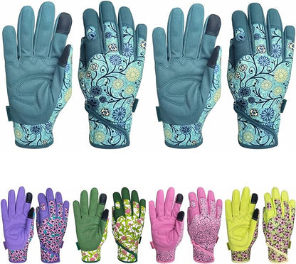 Thorn Proof&Puncture Resistant Gardening Gloves with Grip,Garden Glove for Women, Leather Yard Work Gifts