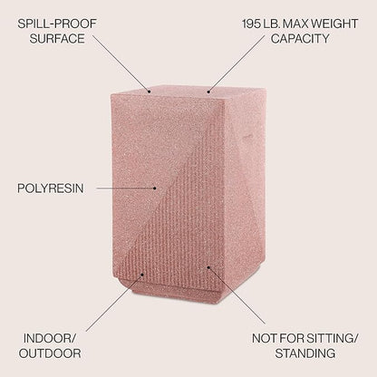 JONATHAN Y TBL1104C Adrian 20.75" Contemporary Minimalist Square Indoor/Outdoor Accent Table Modern, Mid-Century, Art Deco, Contemporary, Patio, Garden, Bathroom, Living Room, Pink Terrazzo Finish