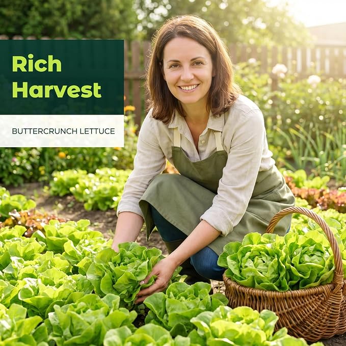 Buttercrunch Lettuce Seeds – 2500 Heirloom Seeds for Planting, Butter Lettuce Seeds for Indoor Outdoor Hydroponic Home Garden