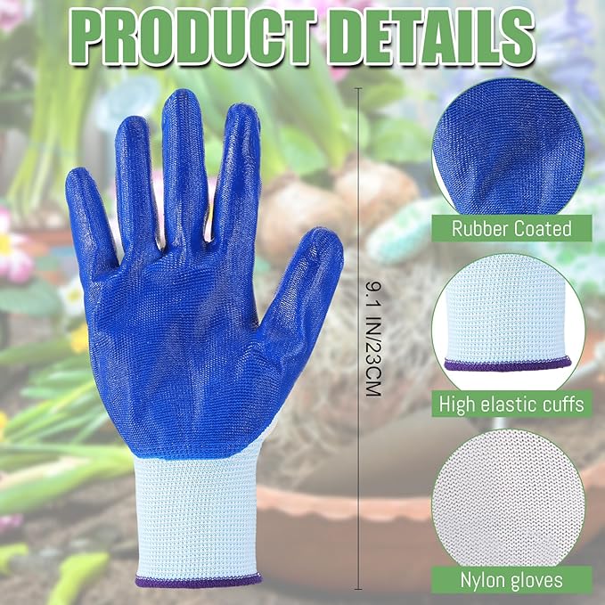 Sintuff 120 Pairs Gardening Gloves Bulk for Men Women Breathable Rubber Coated Gloves for Garden Yard