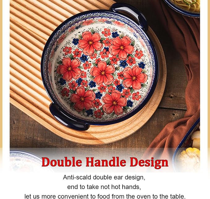 Baking Dishes For Oven, 1 Quart Round Casserole Dishes For Oven-safflower-round 950ml