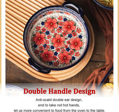 Baking Dishes For Oven, 1 Quart Round Casserole Dishes For Oven-safflower-round 950ml